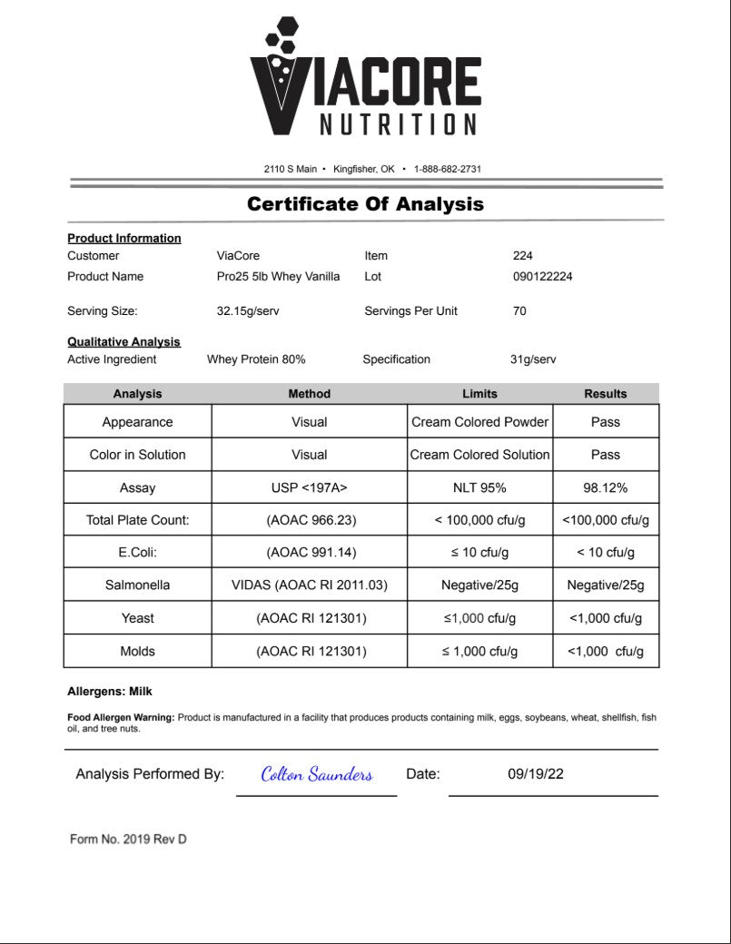 Fuel+ – Whey Protein (Choc, 5lb) certificate