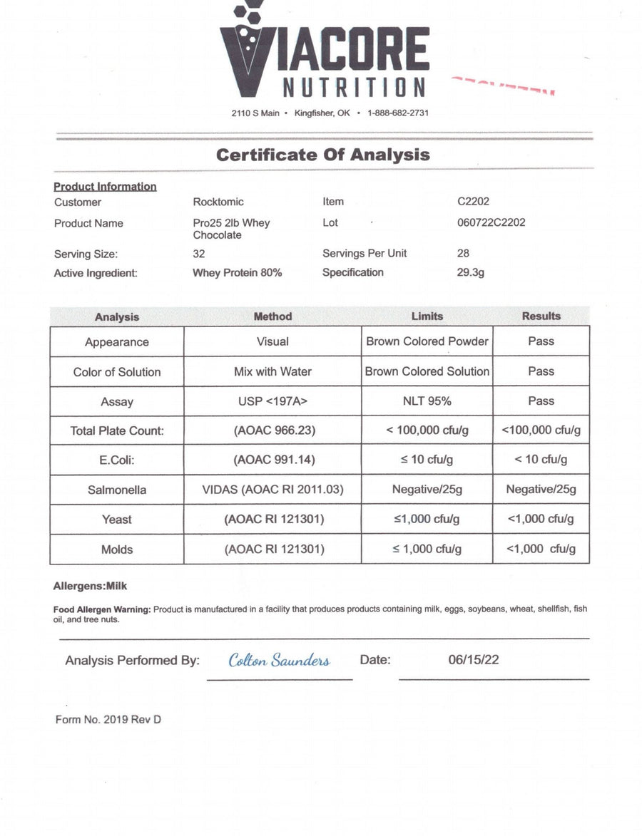 Fuel – Whey Protein (Choc, 2lb) certificate