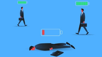 Image depicting a business man with no energy